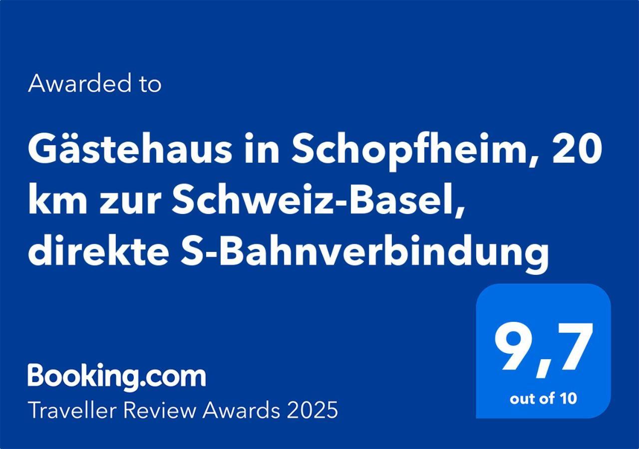 Gaestehaus In Schopfheim, 20 Km Zur Schweiz-Basel, Direkte S-Bahnverbindung Bagian luar foto
